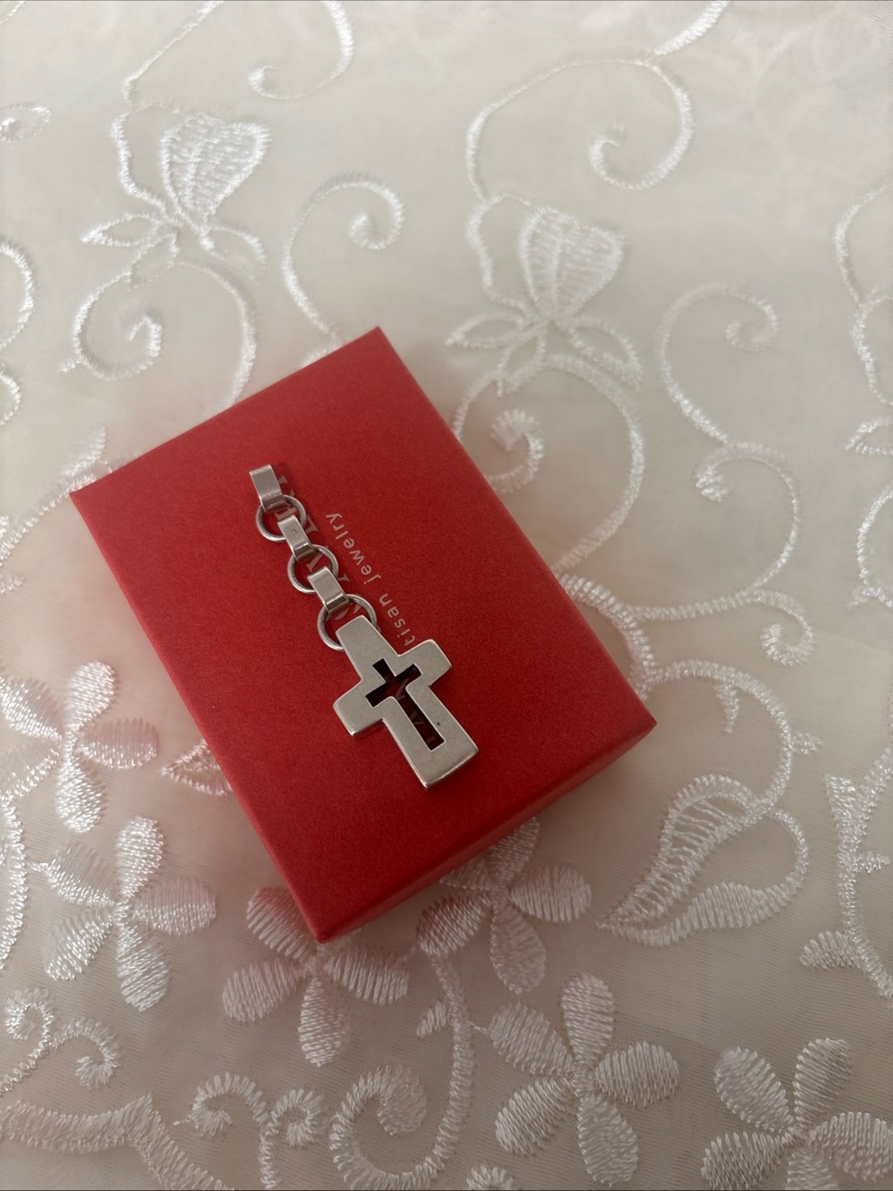 Retired Rare James Avery Heavy Mission Cross Pendant/Keychain *missing keyring*